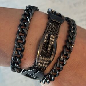 Guess Gunmetal Chain Bracelet